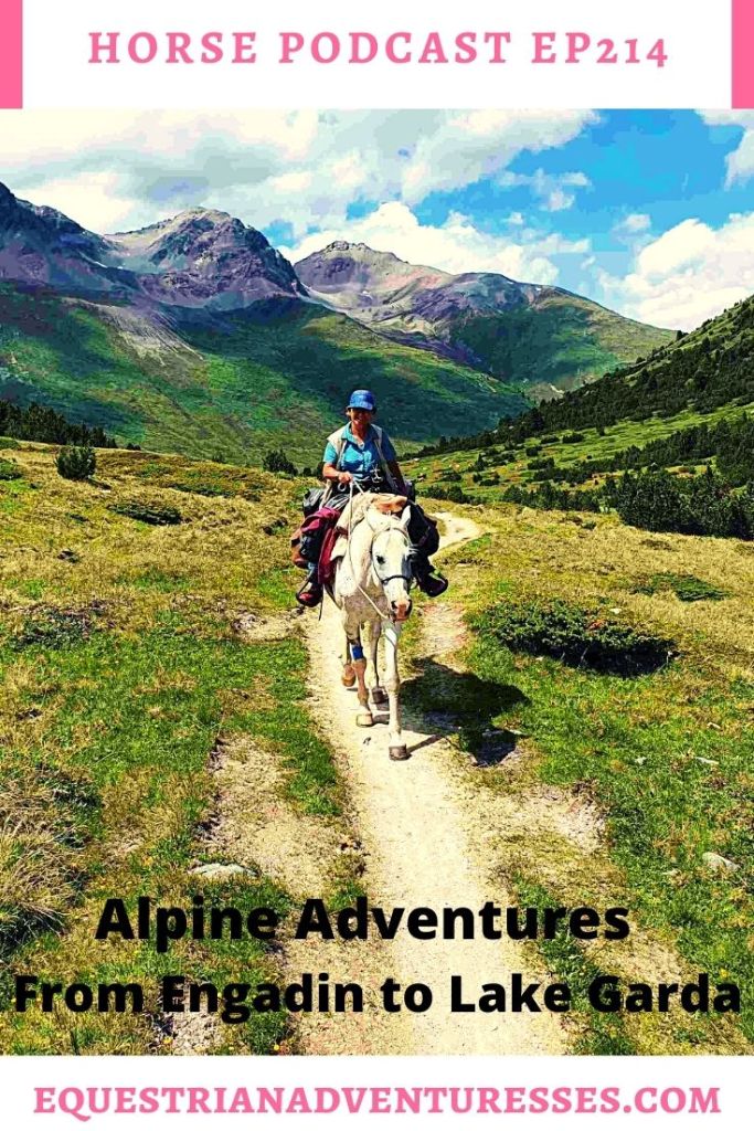 Horse and travel podcast pin - Ep214 Alpine Adventures